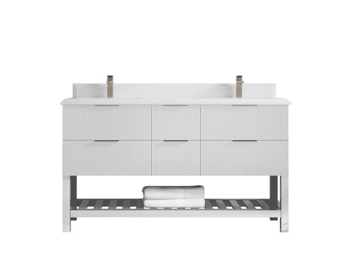 Catalina 60 in W x 22 in D Free Standing Reeded Double Sink Bathroom Vanity - photo 27