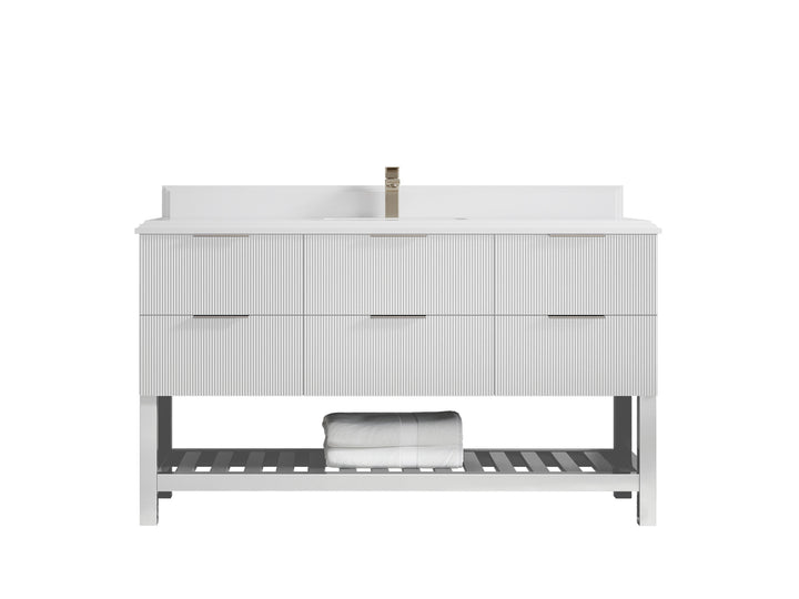 Catalina 60 in W x 22 in D Free Standing Reeded Single Sink Bathroom Vanity - photo 27