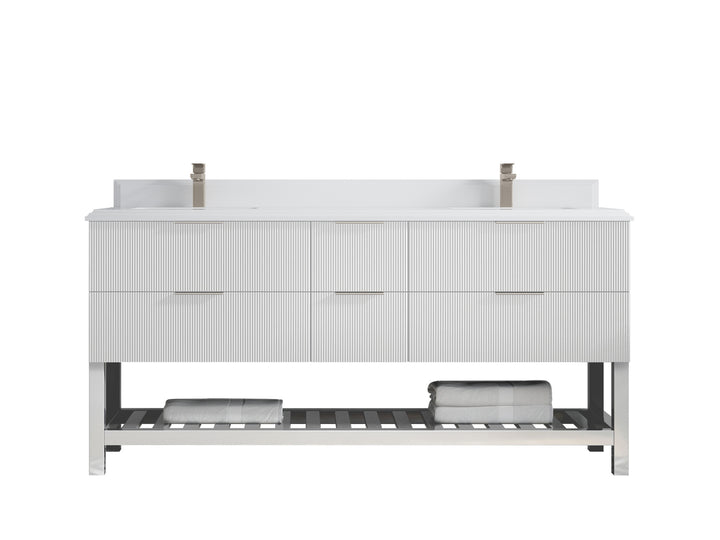Catalina 72 in W x 22 in D Free Standing Reeded Double Sink Bathroom Vanity - photo 27