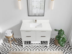 Catalina 42 in W x 22 in D Free Standing Reeded Single Sink Bathroom Vanity - photo 22