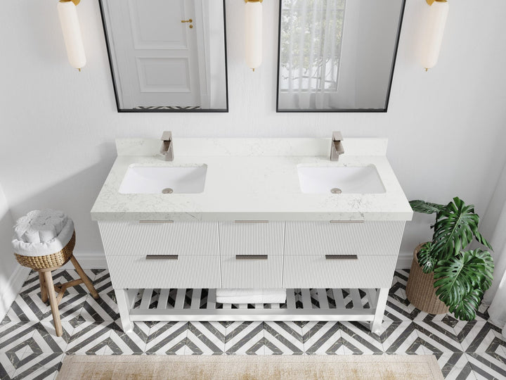 Catalina 60 in W x 22 in D Free Standing Reeded Double Sink Bathroom Vanity - photo 28
