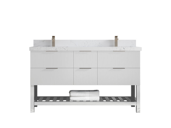Catalina 60 in W x 22 in D Free Standing Reeded Double Sink Bathroom Vanity - photo 29