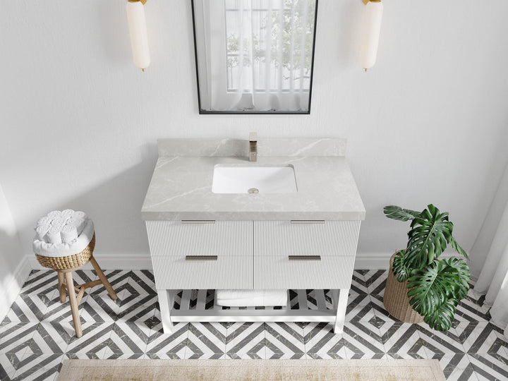 Catalina 42 in W x 22 in D Free Standing Reeded Single Sink Bathroom Vanity - photo 30