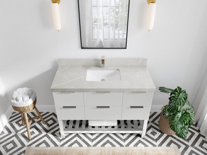 Catalina 48 in W x 22 in D Free Standing Reeded Single Sink Bathroom Vanity - photo 30
