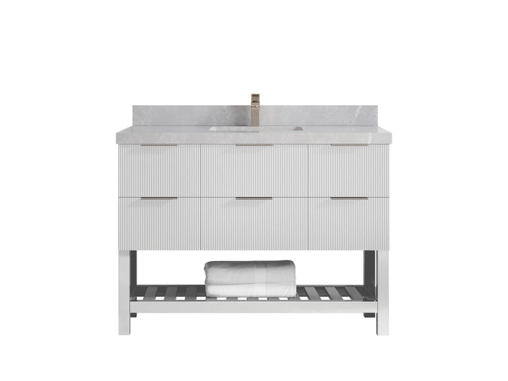 Catalina 48 in W x 22 in D Free Standing Reeded Single Sink Bathroom Vanity - photo 31