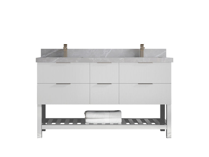 Catalina 60 in W x 22 in D Free Standing Reeded Double Sink Bathroom Vanity - photo 31