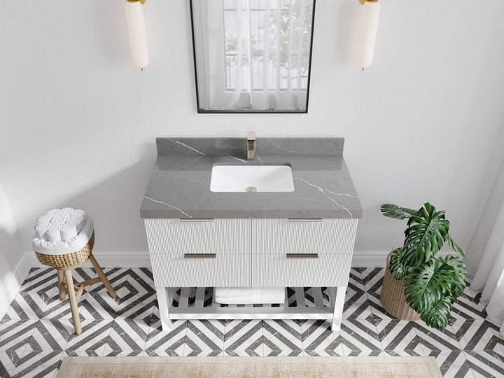 Catalina 42 in W x 22 in D Free Standing Reeded Single Sink Bathroom Vanity - photo 32