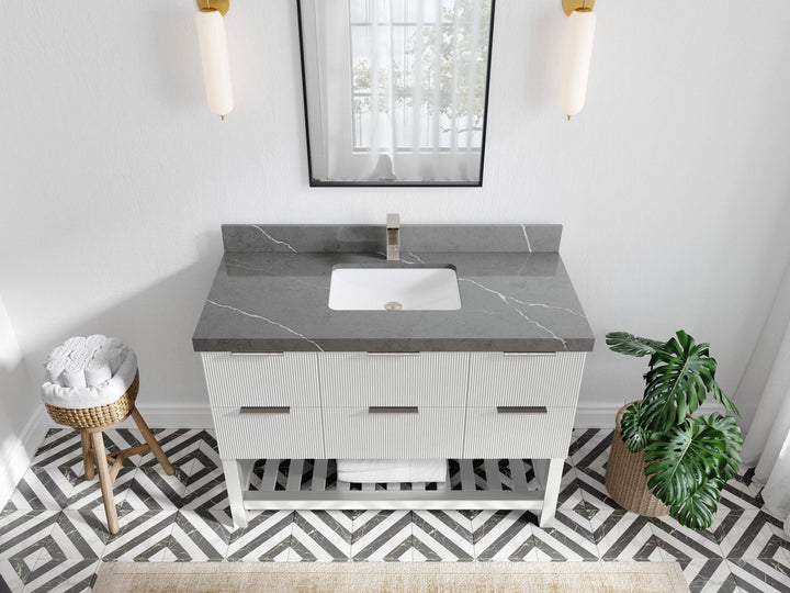 Catalina 48 in W x 22 in D Free Standing Reeded Single Sink Bathroom Vanity - photo 32