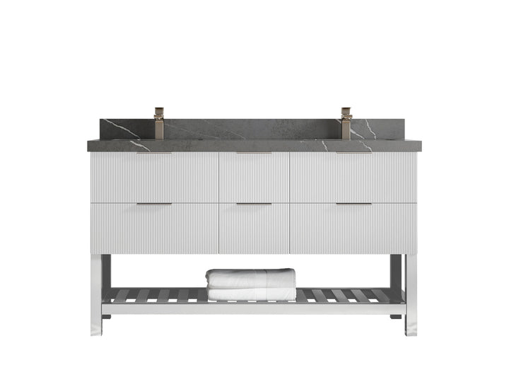Catalina 60 in W x 22 in D Free Standing Reeded Double Sink Bathroom Vanity - photo 33