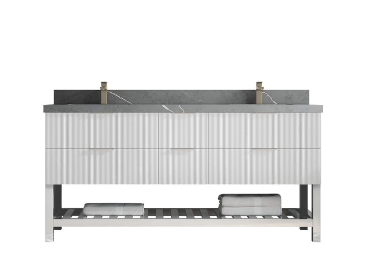 Catalina 72 in W x 22 in D Free Standing Reeded Double Sink Bathroom Vanity - photo 33