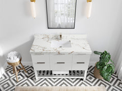 Catalina 48 in W x 22 in D Free Standing Reeded Single Sink Bathroom Vanity - photo 30