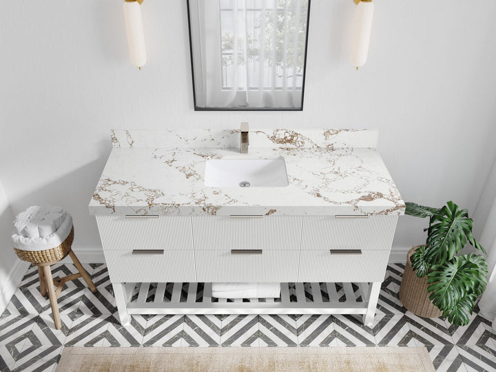 Catalina 60 in W x 22 in D Free Standing Reeded Single Sink Bathroom Vanity - photo 36