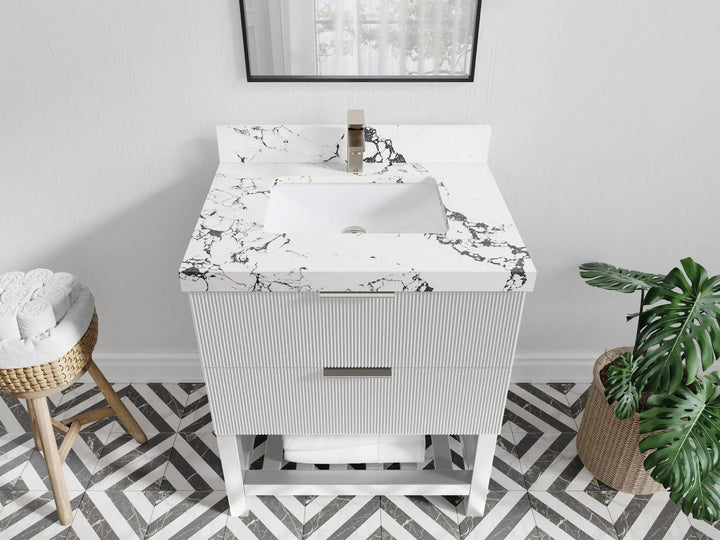 Catalina 30 in W x 22 in D Free Standing Reeded Single Sink Bathroom Vanity - photo 37
