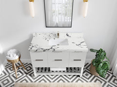 Catalina 48 in W x 22 in D Free Standing Reeded Single Sink Bathroom Vanity - photo 32