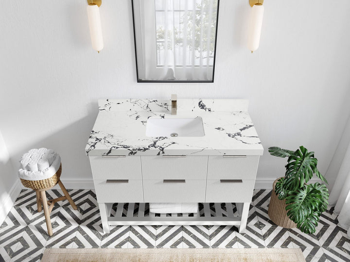 Catalina 48 in W x 22 in D Free Standing Reeded Single Sink Bathroom Vanity - photo 38