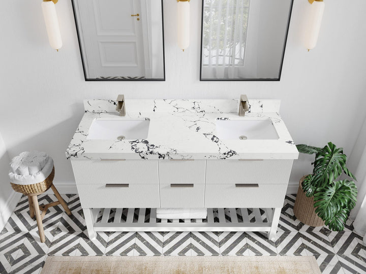 Catalina 60 in W x 22 in D Free Standing Reeded Double Sink Bathroom Vanity - photo 38