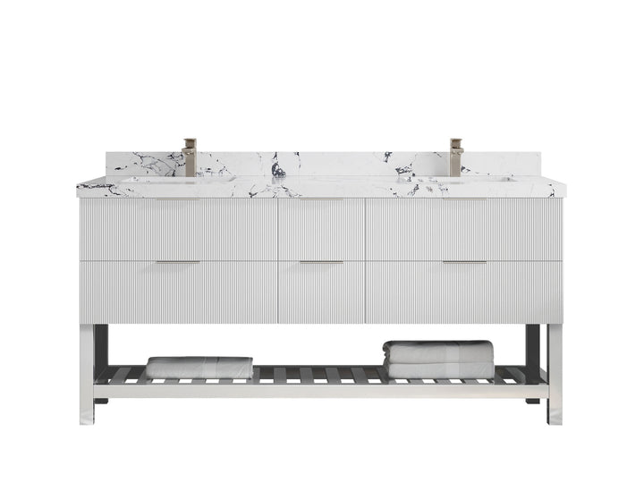 Catalina 72 in W x 22 in D Free Standing Reeded Double Sink Bathroom Vanity - photo 39