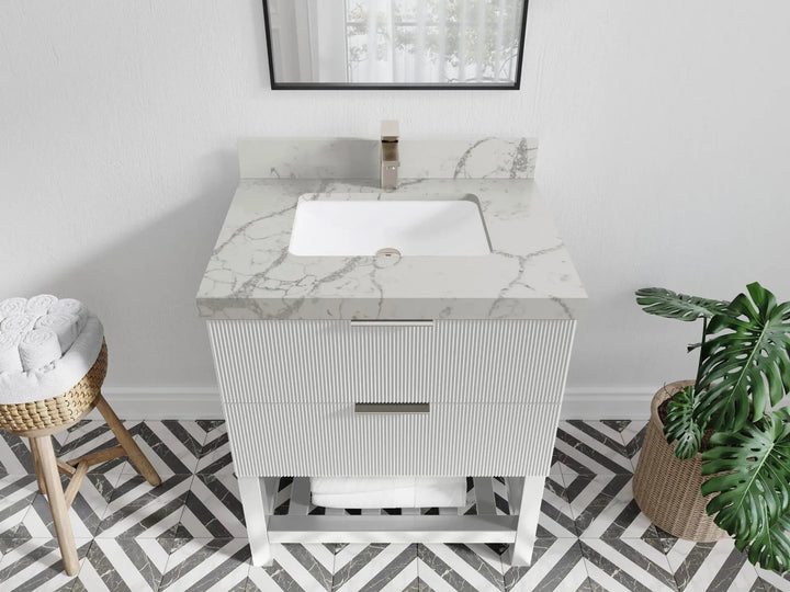 Catalina 30 in W x 22 in D Free Standing Reeded Single Sink Bathroom Vanity - photo 39
