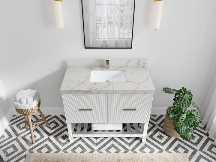 Catalina 42 in W x 22 in D Free Standing Reeded Single Sink Bathroom Vanity - photo 40