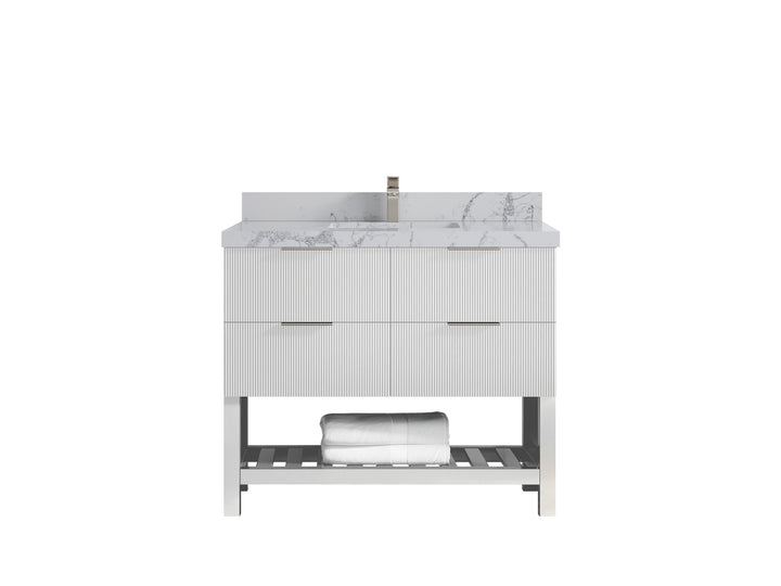 Catalina 42 in W x 22 in D Free Standing Reeded Single Sink Bathroom Vanity - photo 41