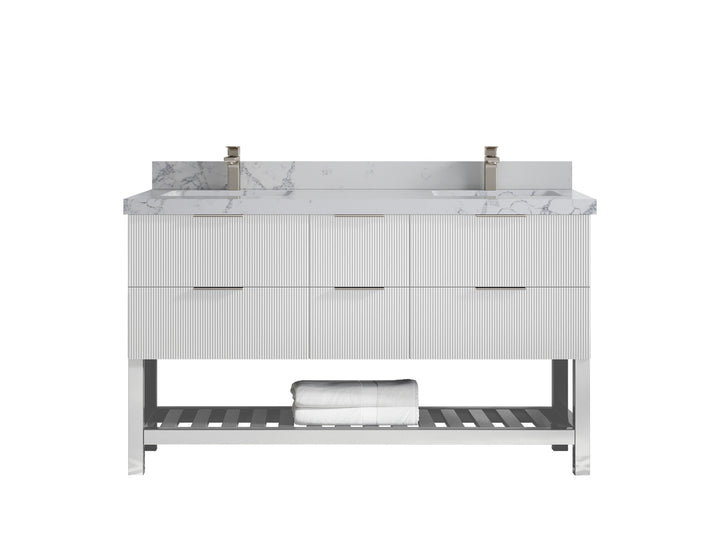 Catalina 60 in W x 22 in D Free Standing Reeded Double Sink Bathroom Vanity - photo 41