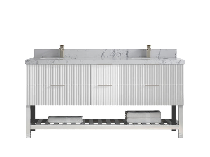 Catalina 72 in W x 22 in D Free Standing Reeded Double Sink Bathroom Vanity - photo 41