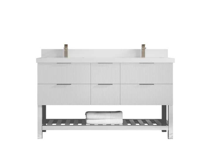 Catalina 60 in W x 22 in D Free Standing Reeded Double Sink Bathroom Vanity - photo 43