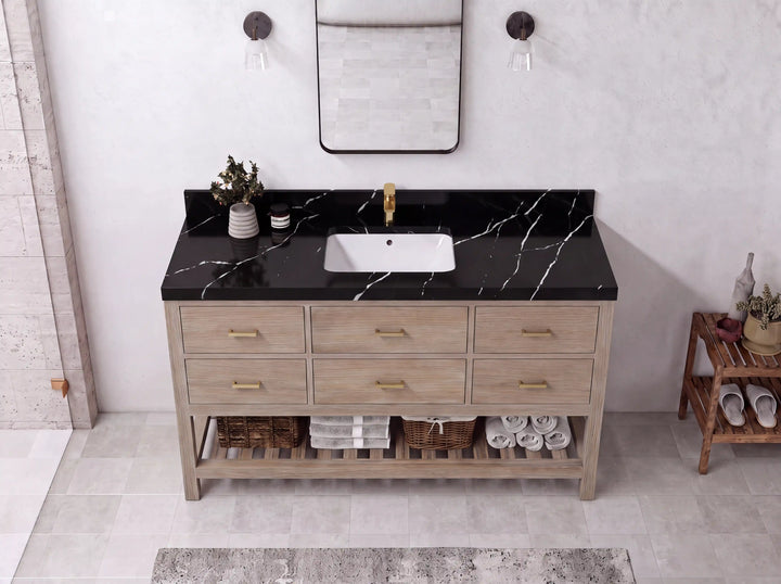 Parker Teak Wood 60 in. W x 22 in. D Single Sink Bathroom Vanity - photo 5