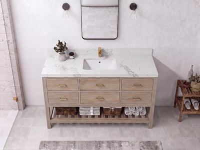 Parker Teak Wood 60 in. W x 22 in. D Single Sink Bathroom Vanity