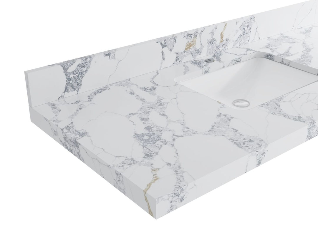 Bathroom Vanity - Calacatta Poanazzo Quartz Countertop