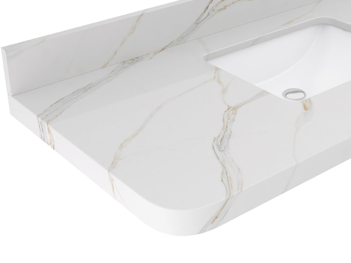 Houston White Oak 60 in. W x 22 in. D Curved Edge Double Sink Bathroom Vanity - photo 4