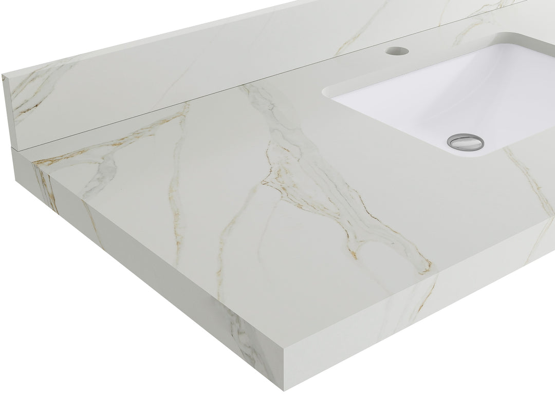 Houston 36 in. W x 22 in. D Free Standing Curved Edge Left Offset Sink Bathroom Vanity | 
              
                Evergreen
                
                  
             - HOU_EGN_CARM_36L - photo №17