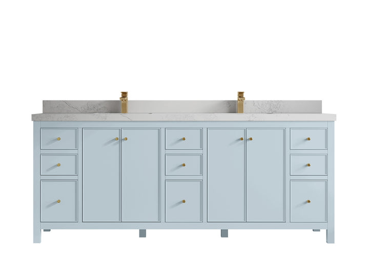 Chicago 84 in. W x 22 in. D Double Sink Bathroom Vanity - photo 1