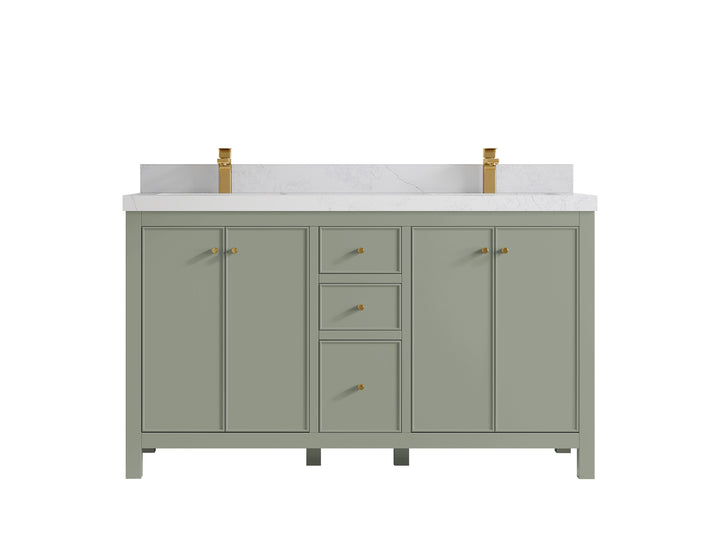 Chicago 60 in. W x 22 in. D Double Sink Bathroom Vanity - photo 1