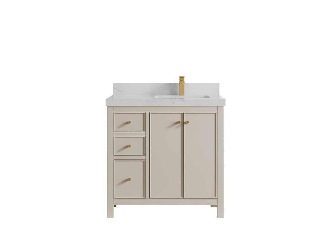 Chicago 36 in. W x 22 in. D Right Offset Sink Bathroom Vanity