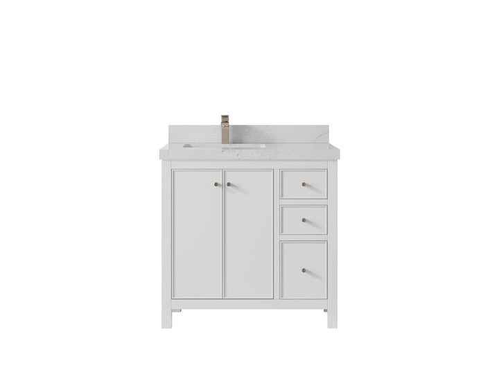 Chicago 36 in. W x 22 in. D Left Offset Sink Bathroom Vanity - photo 1