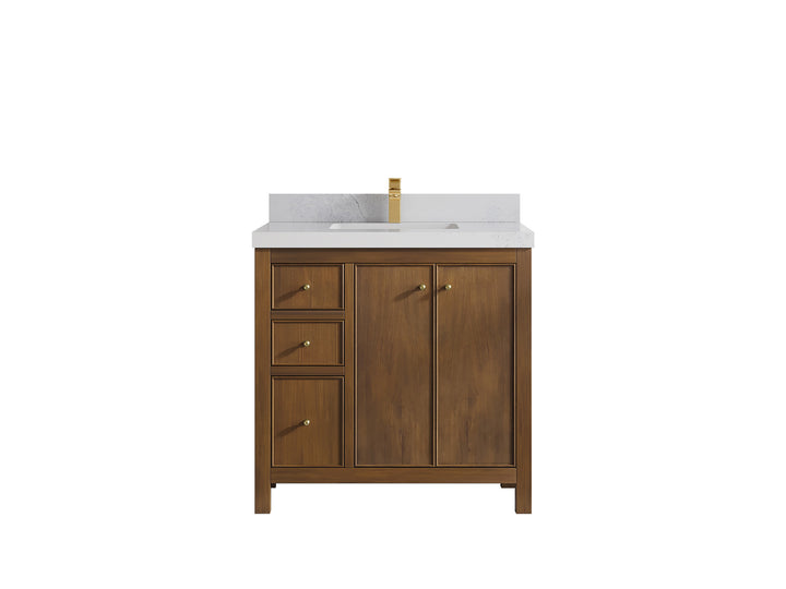 Chicago Teak 36 in. W x 22 in. D Center Sink Bathroom Vanity - photo 1