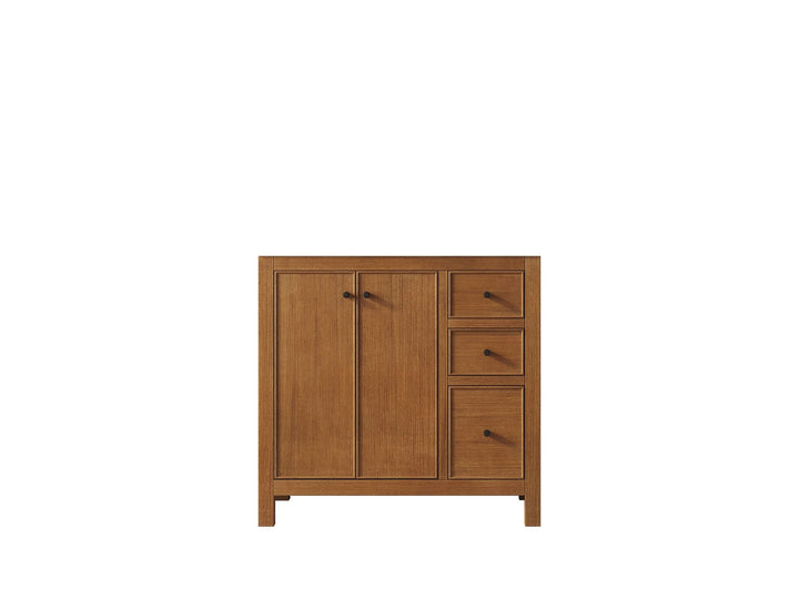 Chicago Veneer Teak 36 in. W x 22 in. D Left Offset Sink Bathroom Vanity - photo 25