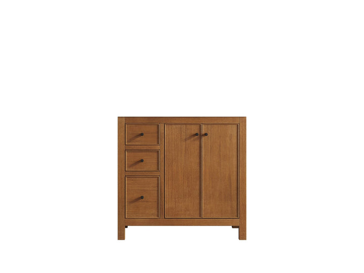 Chicago Veneer Teak 36 in. W x 22 in. D Right Offset Sink Bathroom Vanity - photo 24