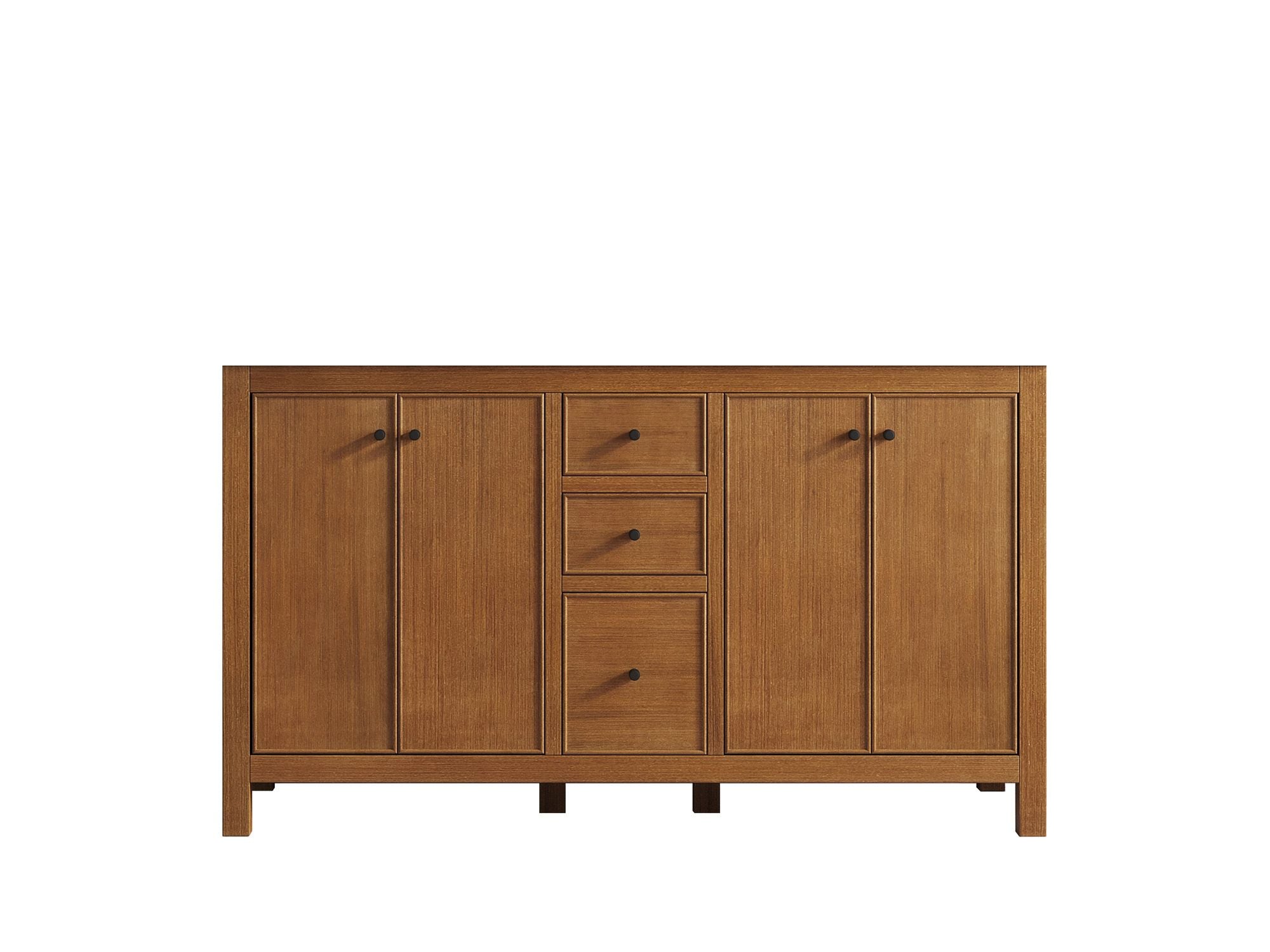 Chicago Teak Veneer 60 in. W x 22 in. D Double Sink Bathroom Vanity