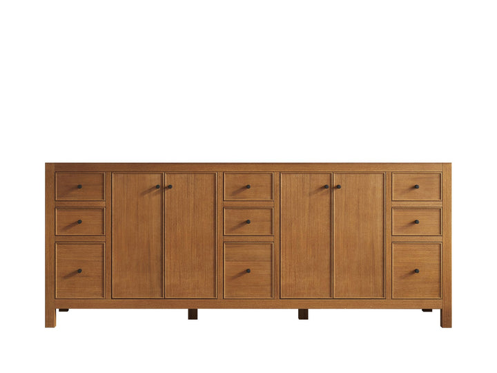 Chicago Veneer Teak 84 in. W x 22 in. D Double Sink Bathroom Vanity - photo 6
