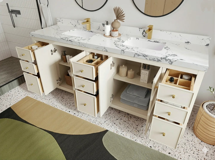 Chicago 84 in. W x 22 in. D Double Sink Bathroom Vanity - photo 3