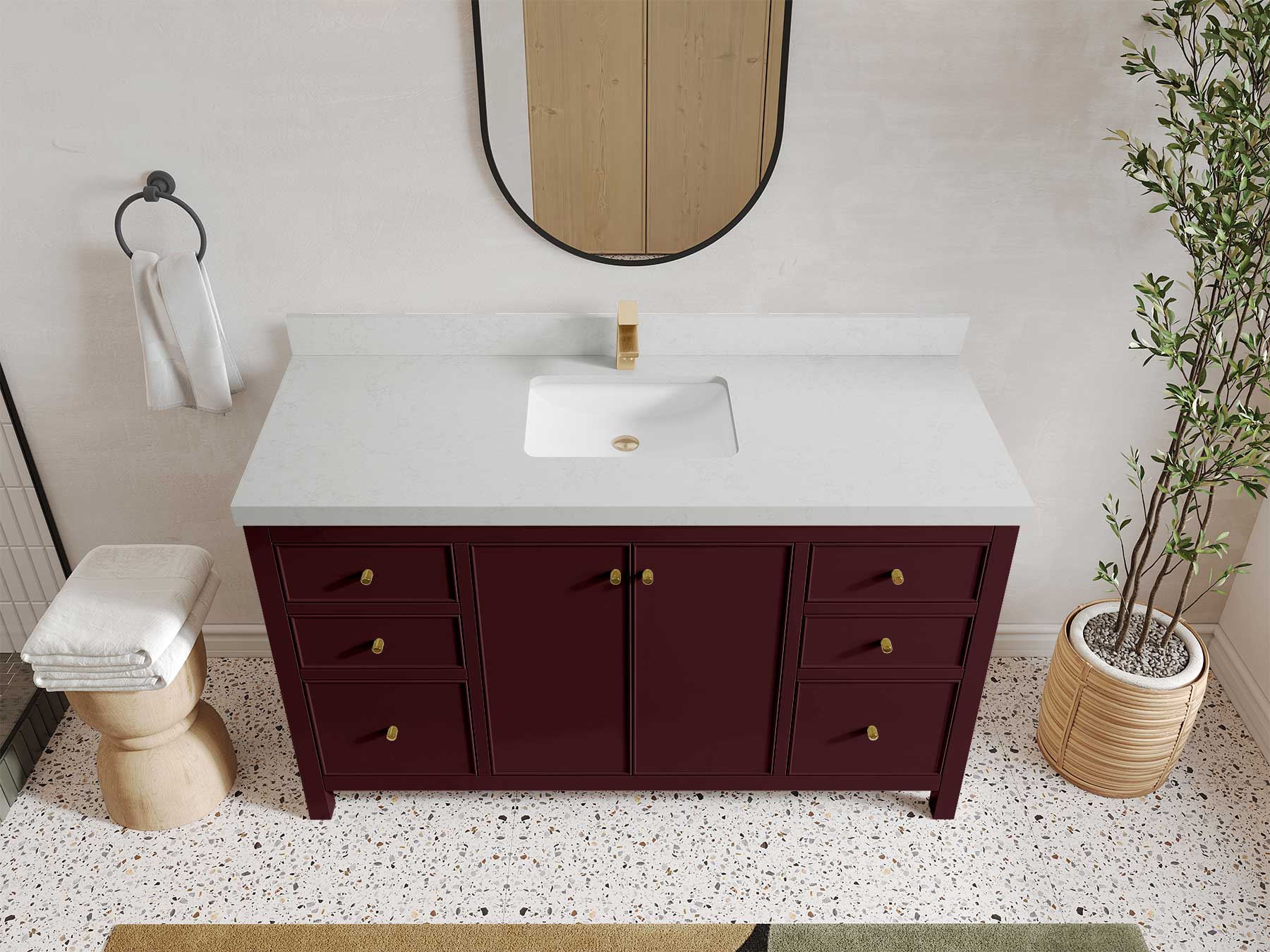 Chicago 60 in. W x 22 in. D Single Sink Bathroom Vanity