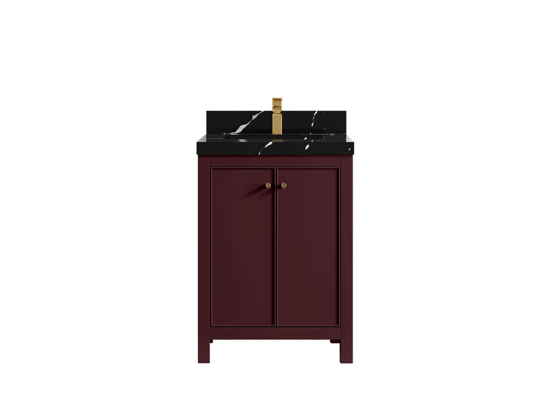 Chicago 24 in. W x 22 in. D Single Sink Bathroom Vanity | 
              
                Burgundy
                
                  
             - CHI_BGD_VL_GL_24 - photo №25