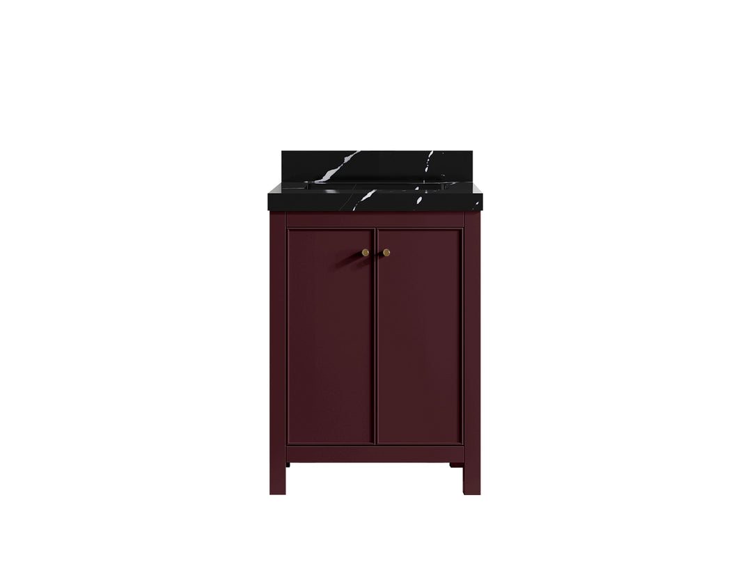 Chicago 24 in. W x 22 in. D Single Sink Bathroom Vanity | 
              
                Burgundy
                
                  
             - CHI_BGD_VL_GL_24 - photo №26