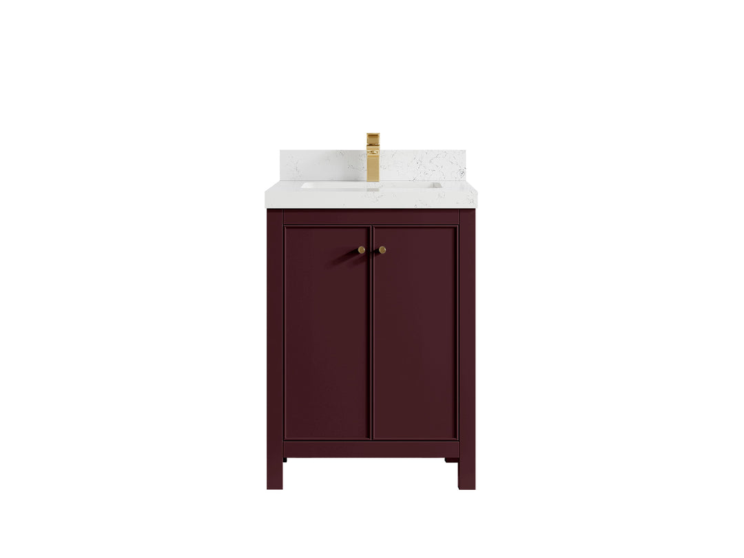 Chicago 24 in. W x 22 in. D Single Sink Bathroom Vanity | 
              
                Burgundy
                
                  
             - CHI_BGD_VL_GL_24 - photo №9