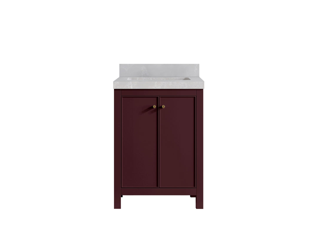 Chicago 24 in. W x 22 in. D Single Sink Bathroom Vanity | 
              
                Burgundy
                
                  
             - CHI_BGD_VL_GL_24 - photo №12