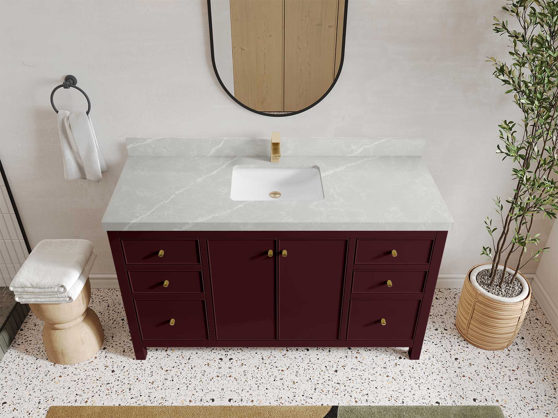 Chicago 60 in. W x 22 in. D Single Sink Bathroom Vanity