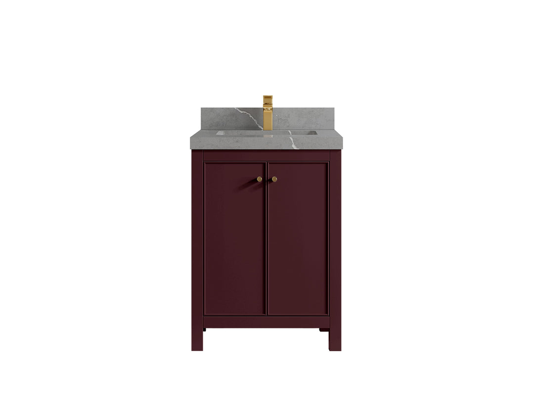 Chicago 24 in. W x 22 in. D Single Sink Bathroom Vanity | 
              
                Burgundy
                
                  
             - CHI_BGD_VL_GL_24 - photo №13