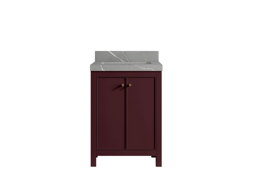 Chicago 24 in. W x 22 in. D Single Sink Bathroom Vanity | 
              
                Burgundy
                
                  
             - CHI_BGD_VL_GL_24 - photo №14